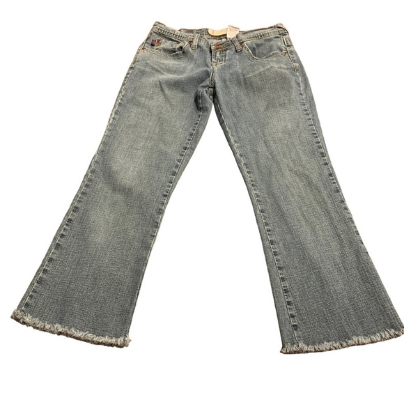 Z. Cavaricci Vintage Denim Cropped Fringe Low Rise Jeans Junior Size 7 - Picture 1 of 9
